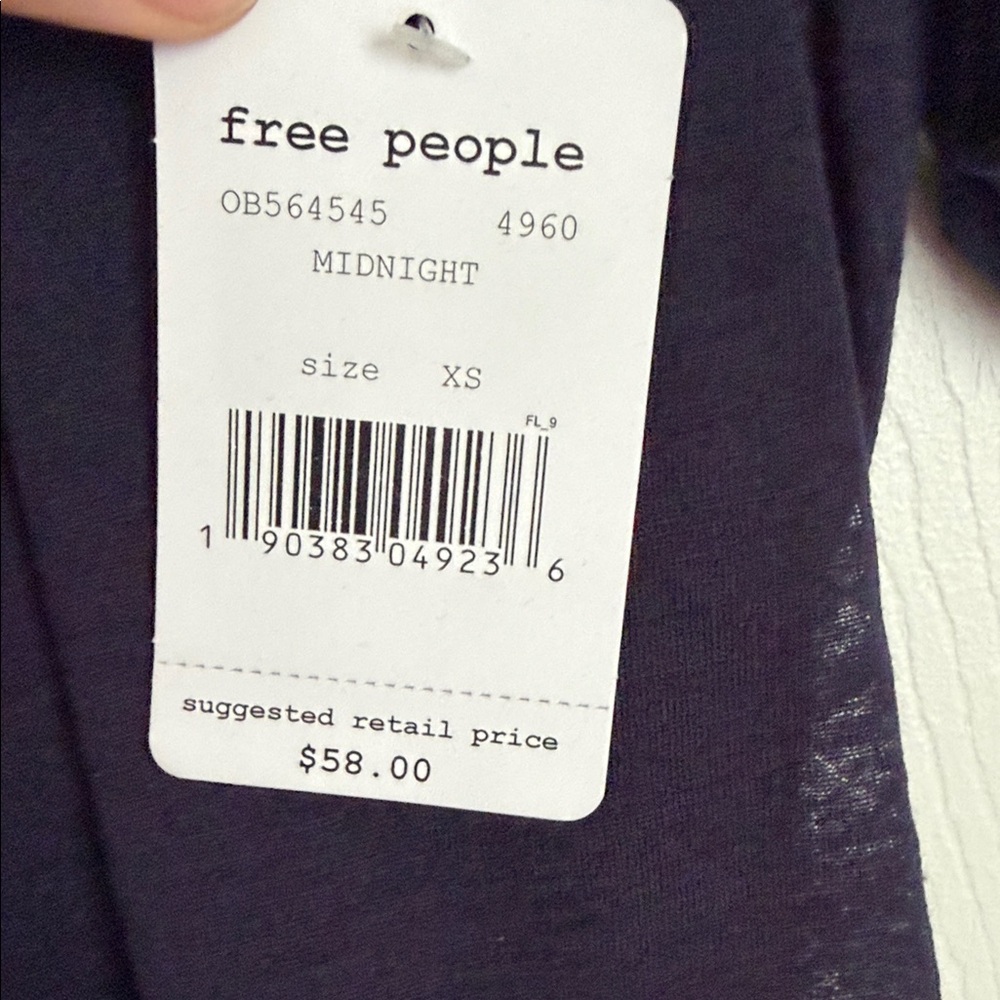Free People Navy Short Sleeve Tee - Picture 9 of 9